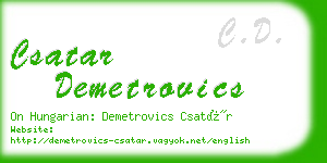 csatar demetrovics business card